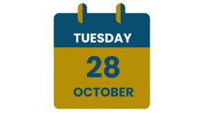 Tuesday 28 Oct. Calendar